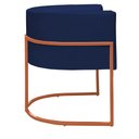 Ver imagem 4 de Kit 2 Poltronas Reforçadas Decorativa Sala Nayara Base Ferro Bronze Suede Azul Marinho