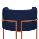 Ver imagem 5 de Kit 2 Poltronas Reforçadas Decorativa Sala Nayara Base Ferro Bronze Suede Azul Marinho