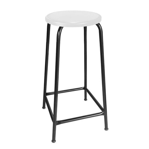 Banco de Metal Assento Plástico Branco Empilhável e 65cm Altura