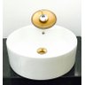 Kit cuba de louça redonda apoio,válvula,torneira,sifão - 1