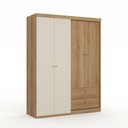 Ver imagem 2 de Guarda-Roupa Solteiro 4 Portas e 2 Gavetas 200 x 150cm Star Yescasa Marrom Cappuccino/Off White