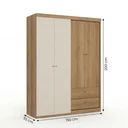 Ver imagem 3 de Guarda-Roupa Solteiro 4 Portas e 2 Gavetas 200 x 150cm Star Yescasa Marrom Cappuccino/Off White