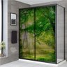 Adesivo para Box de Banheiro 3d Bosque Ensolarado Largura Total até 120cm - 1