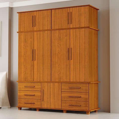Guarda Roupa Casal Londres 4 Portas Ambiente Freijó – Luapa Móveis
