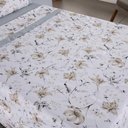 Ver imagem 3 de Jogo Cama Lençol Encanto Casal Padrão Percal 180 Fios C/ Ponto Palito 4 Peças - Floral - Cinza
