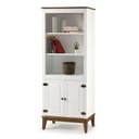 Ver imagem 1 de Estante England 2 Portas 2 Prateleiras Cor Branco Base Amendoa 180cm - 62798