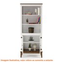 Ver imagem 2 de Estante England 2 Portas 2 Prateleiras Cor Branco Base Amendoa 180cm - 62798