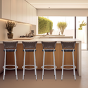 Ver imagem 6 de Kit 4 Bancos Alto Tamborete para Balcão Junco Argila Àrea de Lazer Ilha Bancada bar churrasqueira