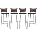 Ver imagem 1 de Kit 4 Bancos Alto Tamborete para Balcão Junco Argila Àrea de Lazer Ilha Bancada bar churrasqueira