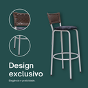 Ver imagem 4 de Kit 4 Bancos Alto Tamborete para Balcão Junco Argila Àrea de Lazer Ilha Bancada bar churrasqueira