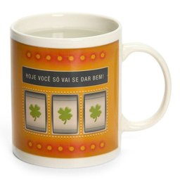 Caneca Café Sorte do Dia Termossensível Porcelana 340ml - 2