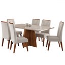 Ver imagem 2 de Mesa de Jantar 6 Lugares Stilo Mel/blonde/veludo Pastel - Viero Móveis