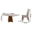Ver imagem 3 de Mesa de Jantar 6 Lugares Stilo Mel/blonde/veludo Pastel - Viero Móveis