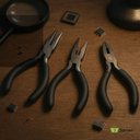 Ver imagem 2 de Jogo 3 Mini Alicates 4,5 Polegadas Bico Meia Cana, Corte e Universal, Aço Cabo Emborrachado, Preto