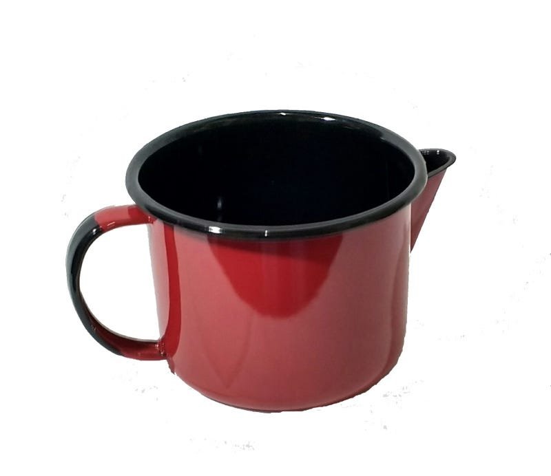 Caneca Esmaltada C/Bico 1 Litro - Vermelha