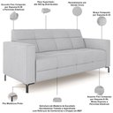 Ver imagem 4 de Sofá 2 Lugares Sala Living Industrial 160cm Senna K01 Veludo Cinza - Lyam Decor
