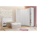 Ver imagem 1 de Guarda Roupa Solteiro Rizon Qc210 5 Peças Branco - Novo Horizonte