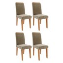 Ver imagem 1 de Kit 4 Cadeiras para Sala de Jantar Estofadas Tais Marrom/Cinamomo/Joli