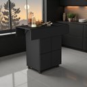Ver imagem 2 de Mesa Jantar Dobravel Balcão Bistrô Rodízios Auxiliar Prateleiras Jade 120cm 4 Banquinhos:preto