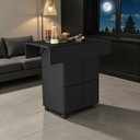 Ver imagem 4 de Mesa Jantar Dobravel Balcão Bistrô Rodízios Auxiliar Prateleiras Jade 120cm 4 Banquinhos:preto