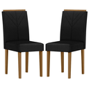 Ver imagem 1 de Conjunto 2 Cadeiras para Sala de Jantar Amanda Veludo Preto - New Ceval
