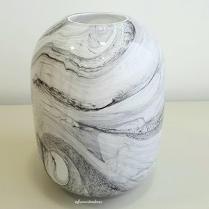 Vaso de Vidro Marmorizado 18 x 12 cm