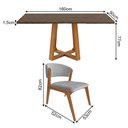 Ver imagem 2 de Conjunto Mesa Julia 1,6m Freijó Pés Cerejeira 6 Cadeiras Kethellen Sala Jantar - Cinza Veludo