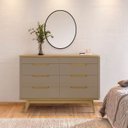 Ver mais imagens de Cômoda 8 Gavetas com Organizador Tampo e Base de 2,5cm Vicenza Cinza/Fendi/Hannover