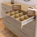 Ver imagem 5 de Cômoda 8 Gavetas com Organizador Tampo e Base de 2,5cm Vicenza Cinza/Fendi/Hannover