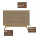 Ver imagem 7 de Cômoda 8 Gavetas com Organizador Tampo e Base de 2,5cm Vicenza Cinza/Fendi/Hannover