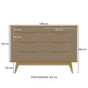 Ver imagem 4 de Cômoda 8 Gavetas com Organizador Tampo e Base de 2,5cm Vicenza Cinza/Fendi/Hannover