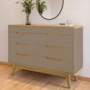 Ver imagem 1 de Cômoda 8 Gavetas com Organizador Tampo e Base de 2,5cm Vicenza Cinza/Fendi/Hannover