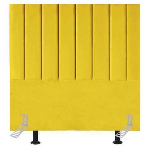 Cabeceira Estofada Cama Solteiro 90 Cm Maya Suede e Frame:amarelo
