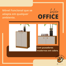 Balcão Office Multiuso Organizador Funcional Freijó Off White - 5