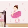 Adesivo parede infantil Bailarina menina notas musicais 01 - 1