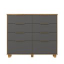 Ver imagem 5 de Cômoda Dubai Intense 121cm 6 Gavetas e 2 Gavetões - Nature/Alasca