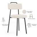 Ver imagem 4 de Kit 06 Cadeiras Decorativas Estofada Para Sala De Jantar Barcelona F01 Linho Bege - Lyam Decor
