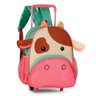 MOCHILA RODINHA ESCOLAR INFANTIL GATINHA VAQUINHA GIRAFINHA:Verde - 1