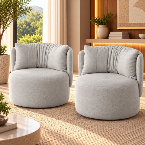 Kit 2 Poltronas Fixas Estofadas Design Orgânico Lizzy Espresso Móveis