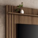 Ver imagem 3 de Estante Home Theater Trinus Castanho/off White para Tv até 70” - Hb Móveis