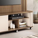 Ver imagem 5 de Estante Home Theater Trinus Castanho/off White para Tv até 70” - Hb Móveis