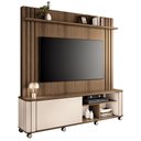 Ver imagem 1 de Estante Home Theater Trinus Castanho/off White para Tv até 70” - Hb Móveis