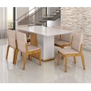 Ver imagem 1 de Conjunto Mesa com 6 Cadeiras Harmonia Marrom/Marromle/Off White