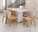 Ver imagem 1 de Conjunto Mesa com 6 Cadeiras Harmonia Marrom/Marromle/Off White