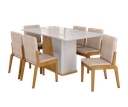 Ver imagem 2 de Conjunto Mesa com 6 Cadeiras Harmonia Marrom/Marromle/Off White