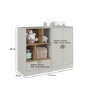 Ver imagem 4 de Cômoda Infantil 112,6cm X 89cm C/ Gaveta 2 Portas e 4 Nichos Cor:arenas com Mel