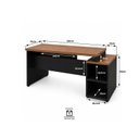 Ver imagem 6 de Mesa de Escritório Executiva Diretor 165x70cm com Armário e Gaveta com Fechadura