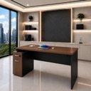 Ver imagem 1 de Mesa de Escritório Executiva Diretor 165x70cm com Armário e Gaveta com Fechadura