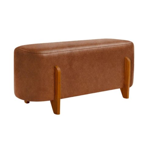 Puff Recamier Organico Imperial 100 cm Corino Avelã Camel Impo