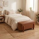 Ver imagem 5 de Puff Recamier Organico Imperial 100 cm Corino Avelã Camel Impo